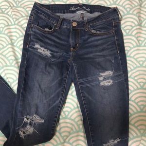 Medium Wash Ripped American Eagle Stretch Jeans